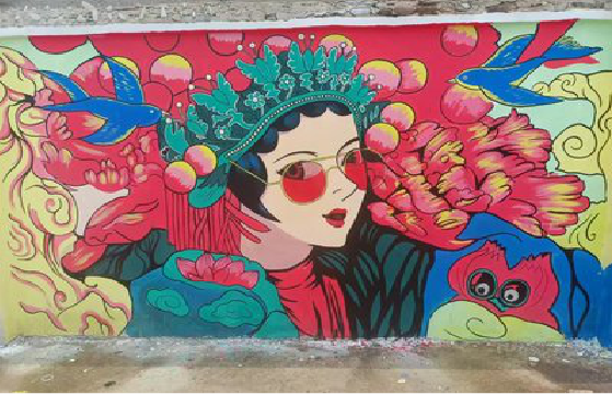 建水墙体彩绘-网红墙