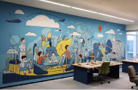 建水办公室墙绘的特点。
