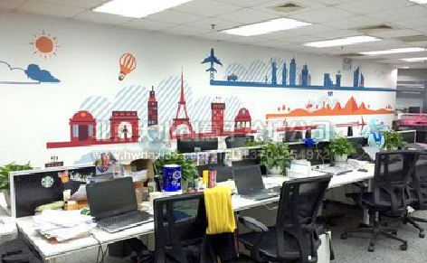 建水教你设计办公室墙绘的方法。