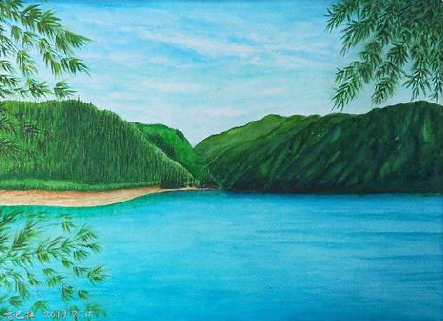 建水在墙绘中，如何绘画绿水青山？